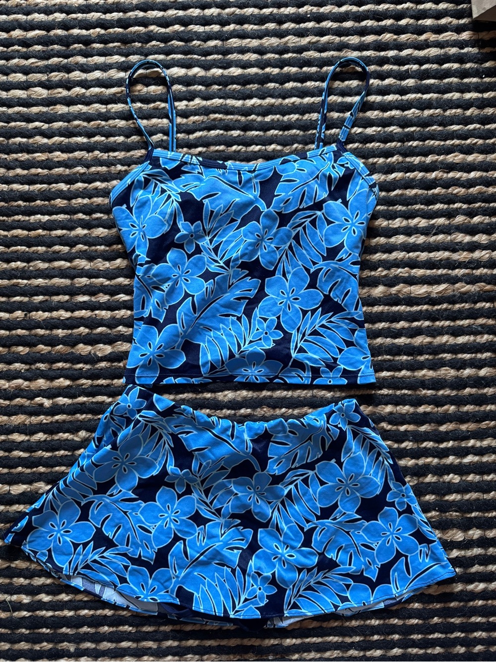 Blue Floral Women’s Two-Piece Set tankini